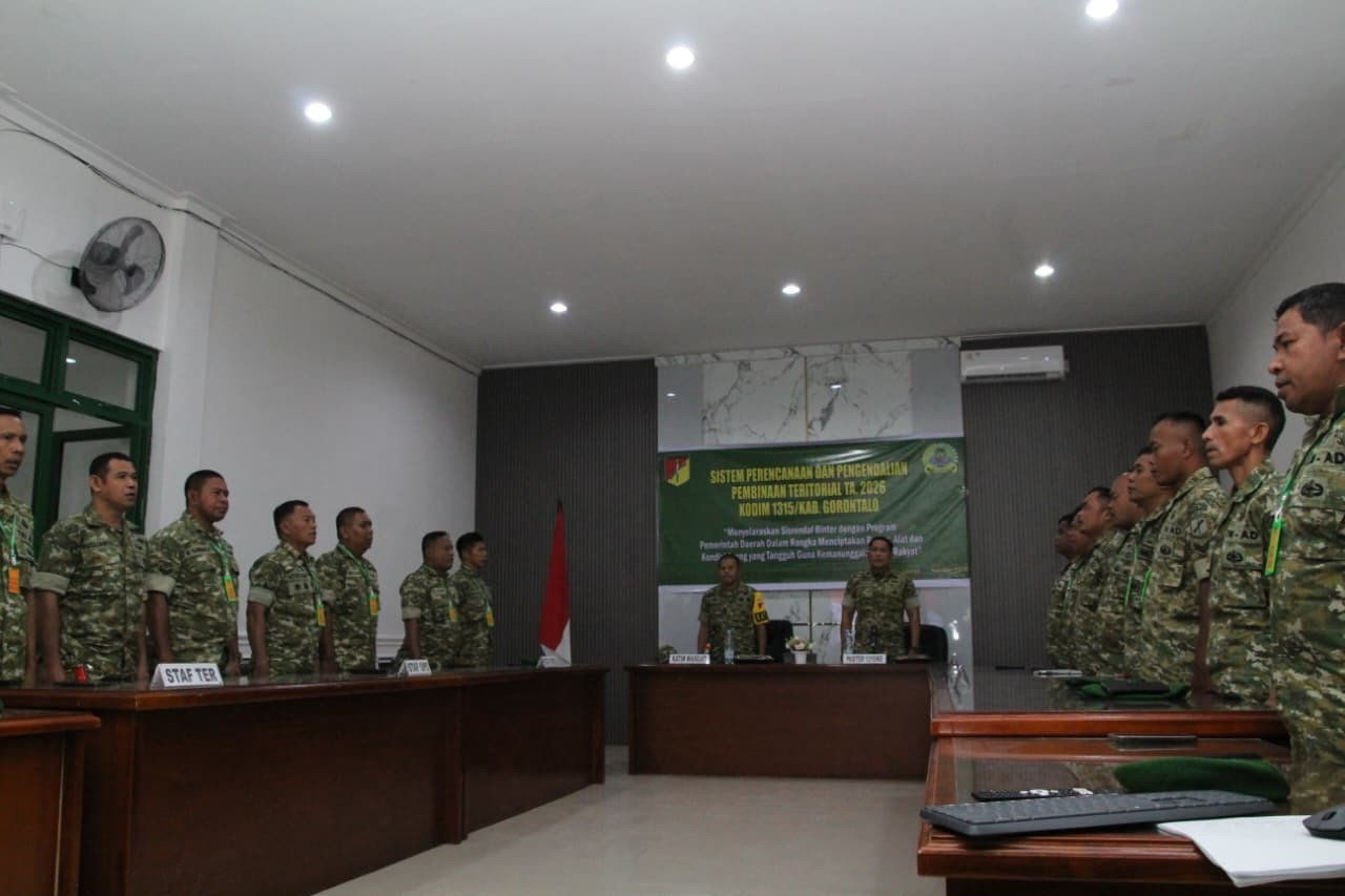 Pengawasan Aparat Kewilayahan Jadi Langkah Kodim 1315 Gorontalo Perkuat Kesiapan Personel Menjalankan Tugas Teritorial