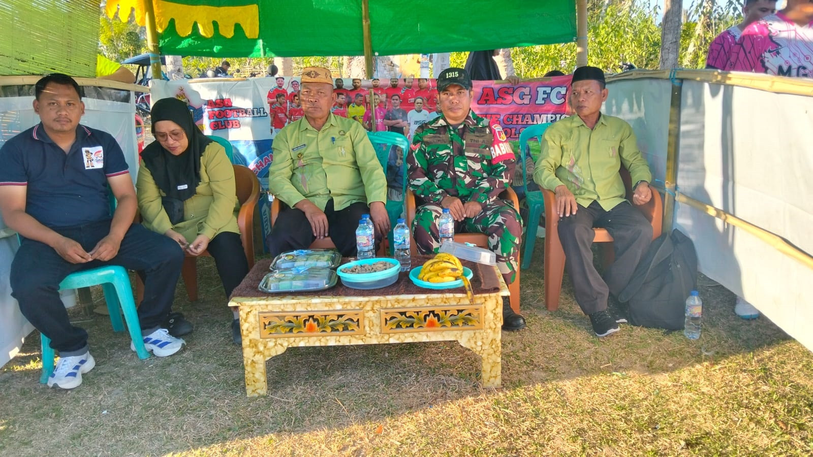 Turnamen ASG Cup 25K Jilid 2 Resmi Bergulir, Babinsa Koramil Telaga Hadir Dukung Semangat Persatuan Nasional